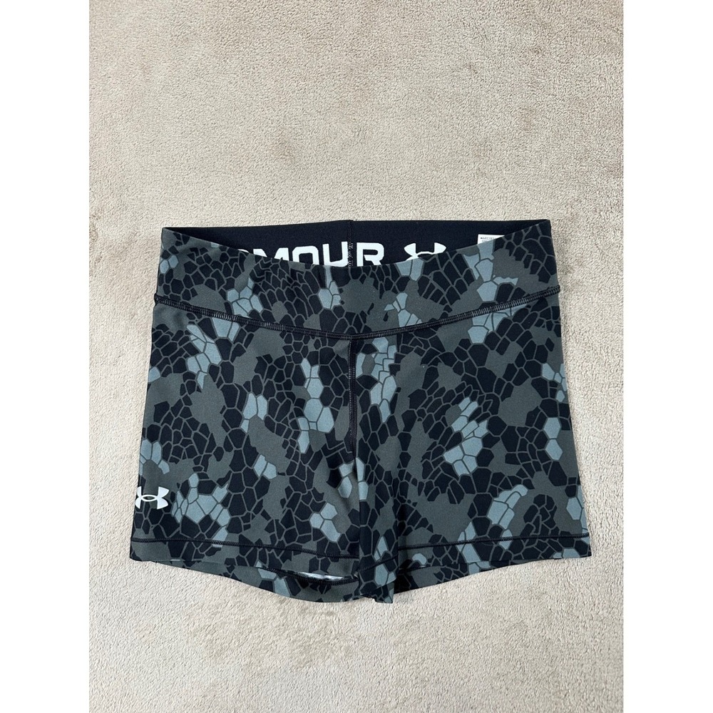 Under Armour HeatGear Armour Midrise Print Shorty‎ 3" Women's M Stretch Gym EUC